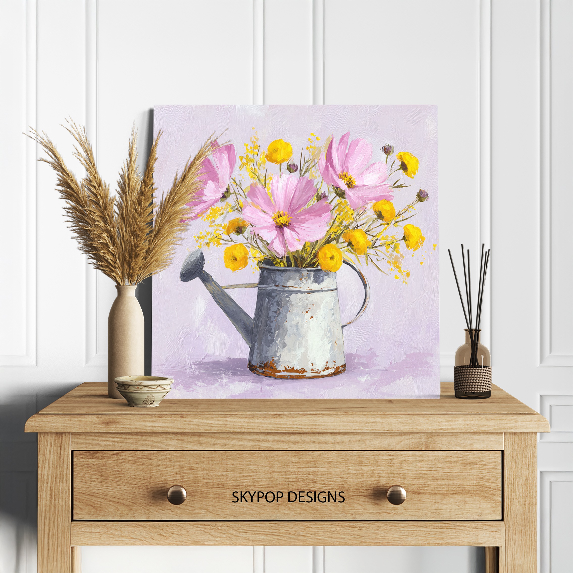 5.jpg Rustic Watering Can Bouquet Art