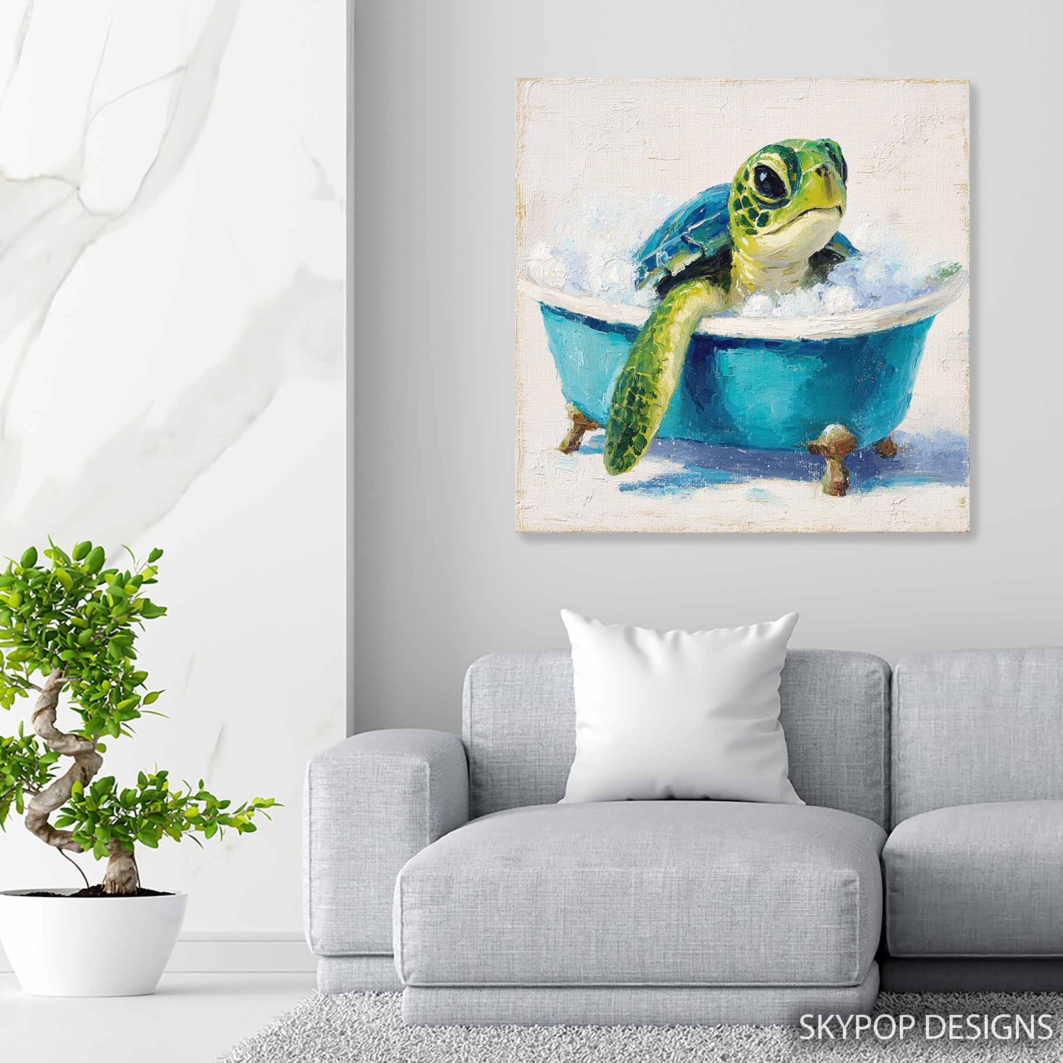 5.jpg Turtle Bath Time Art