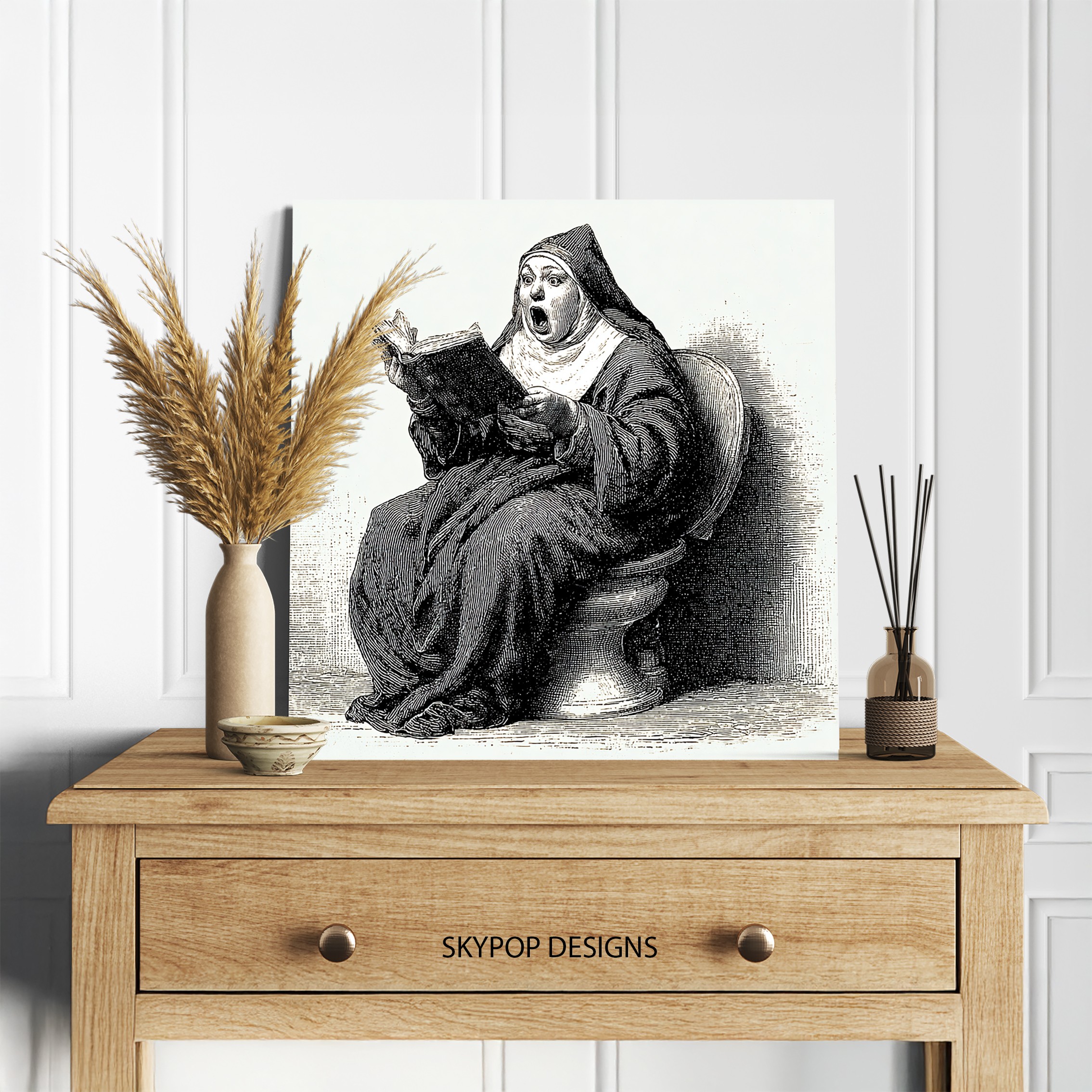 5.jpg Shocked Nun Reading Art