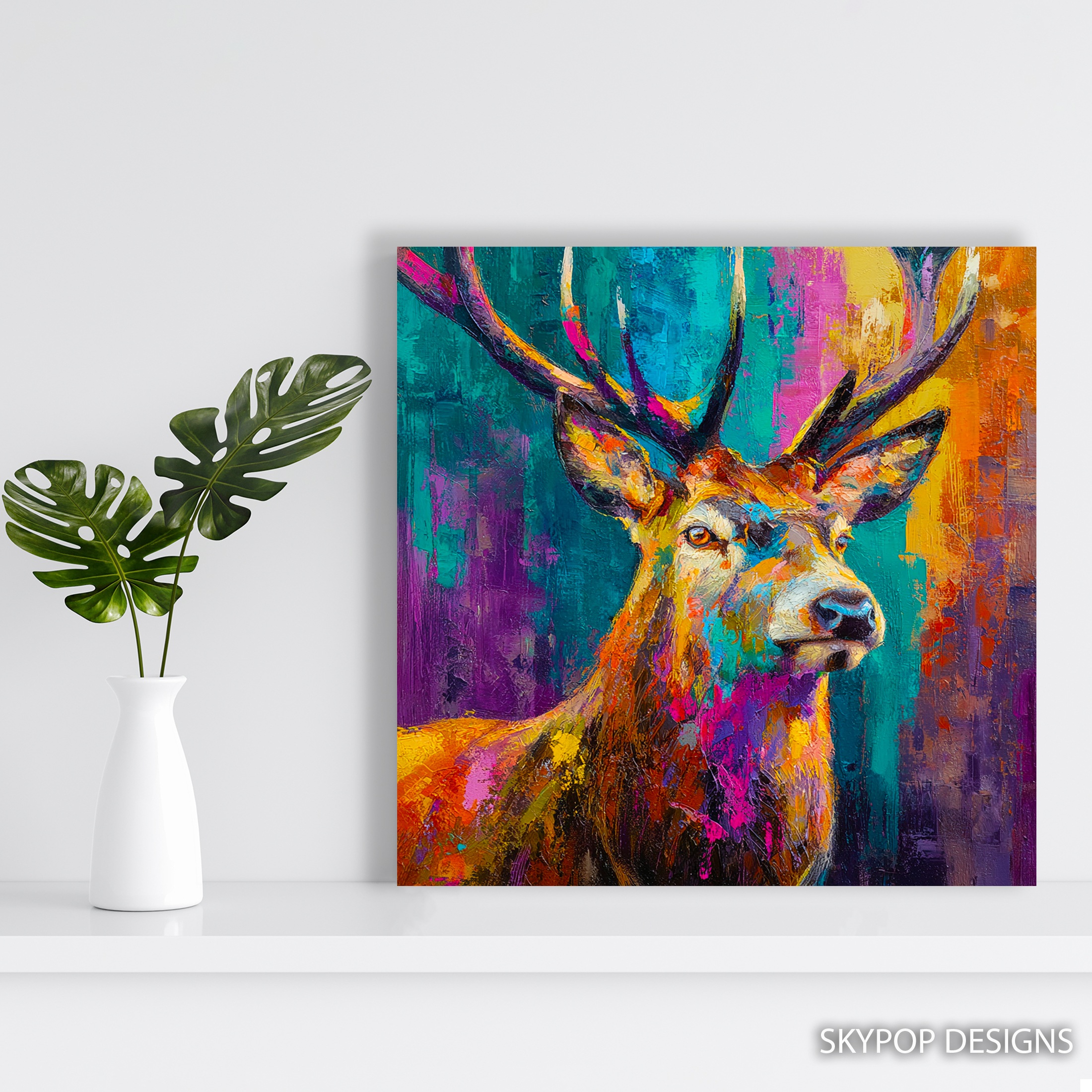 5.jpg Colorful Deer Art