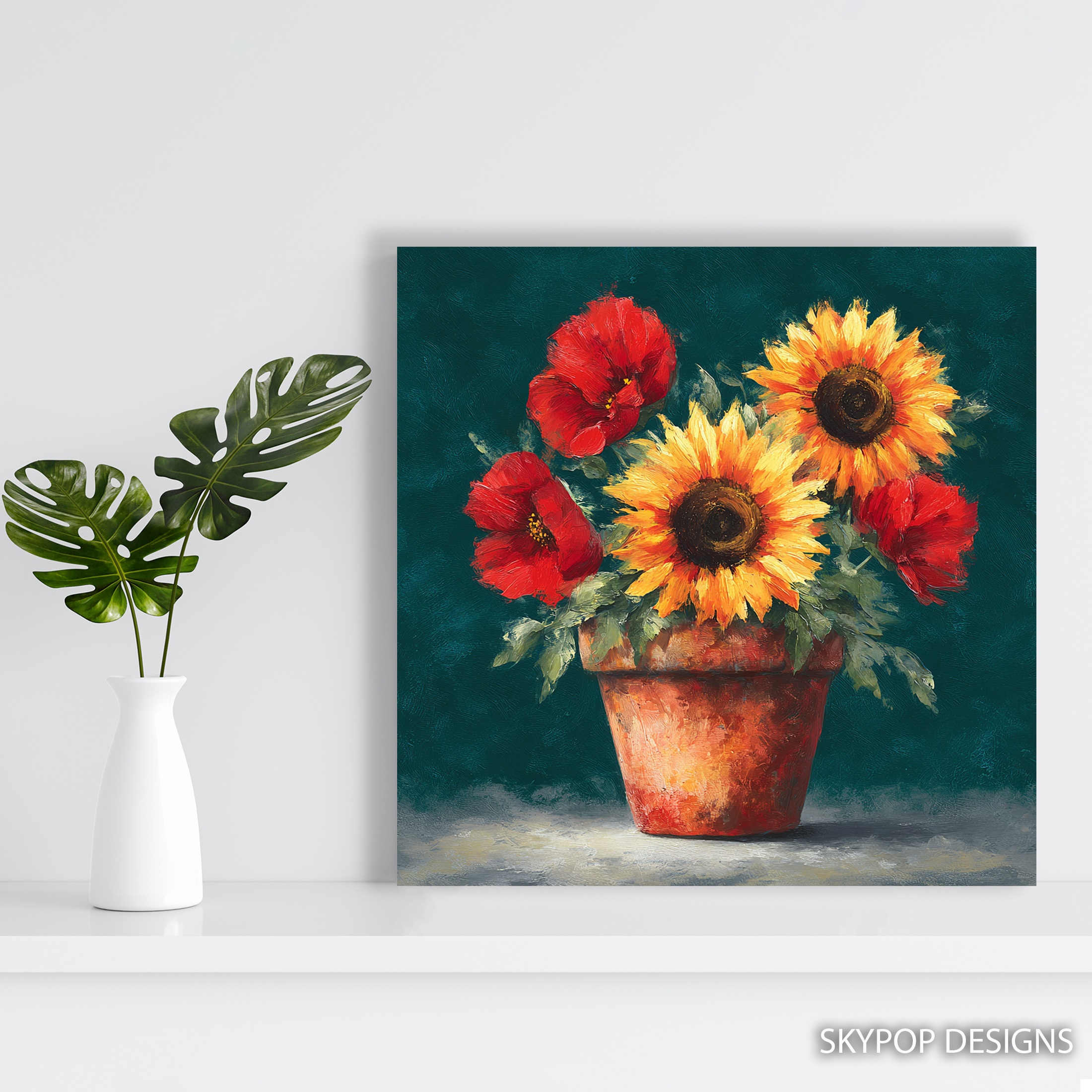 5.jpg Sunflower and Poppy Bouquet Art