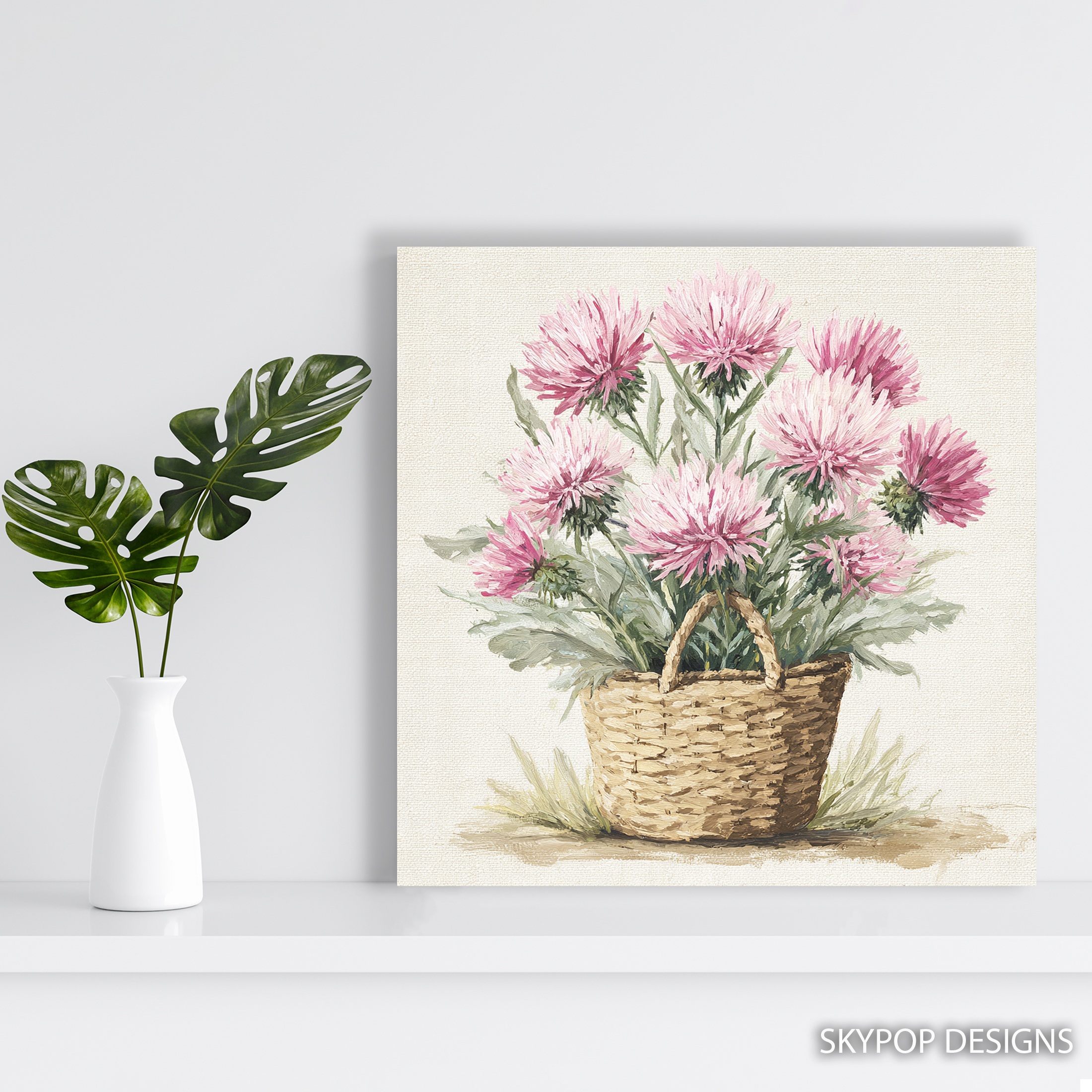 5.jpg Pink Thistle Basket Art
