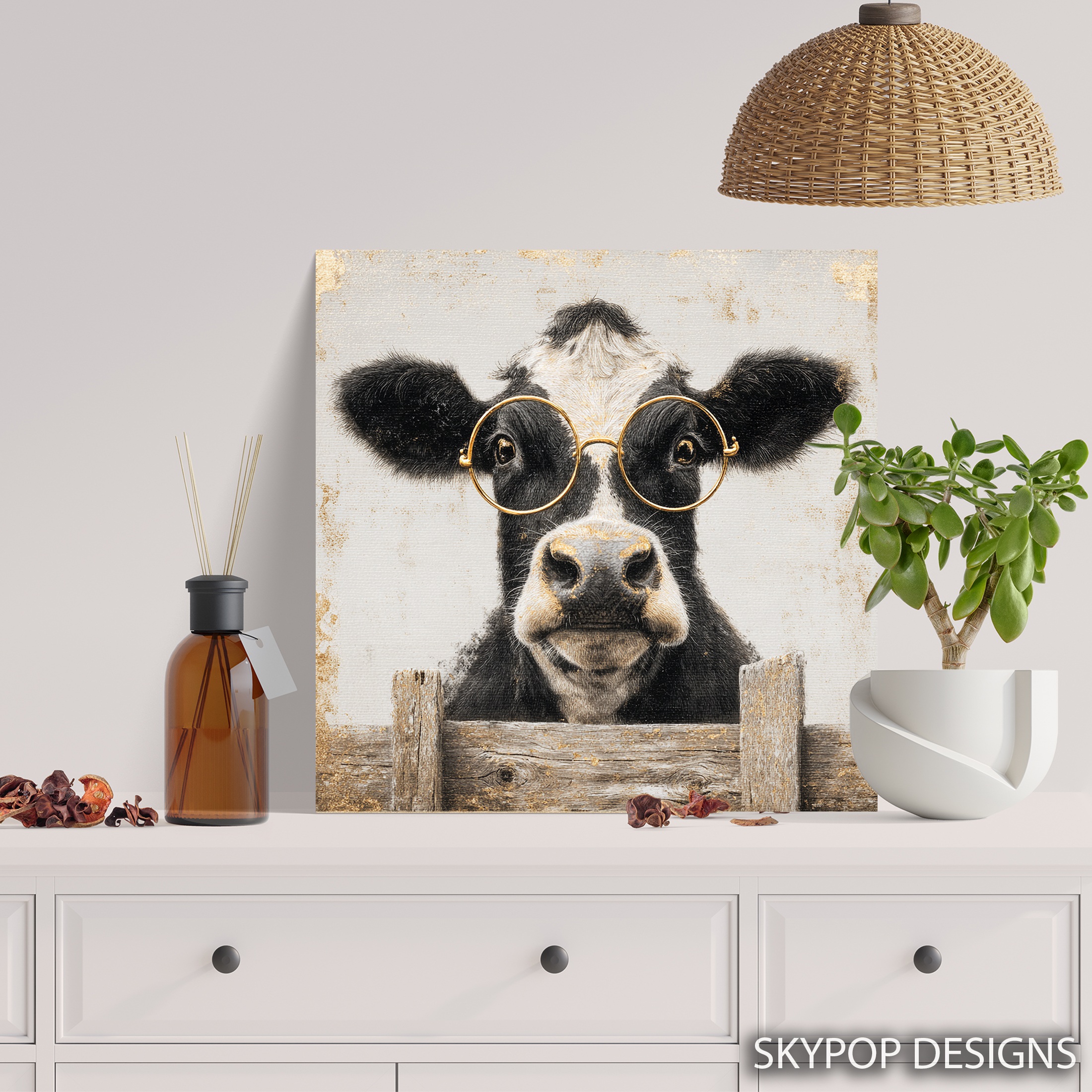 5.jpg Cow with Glasses Art