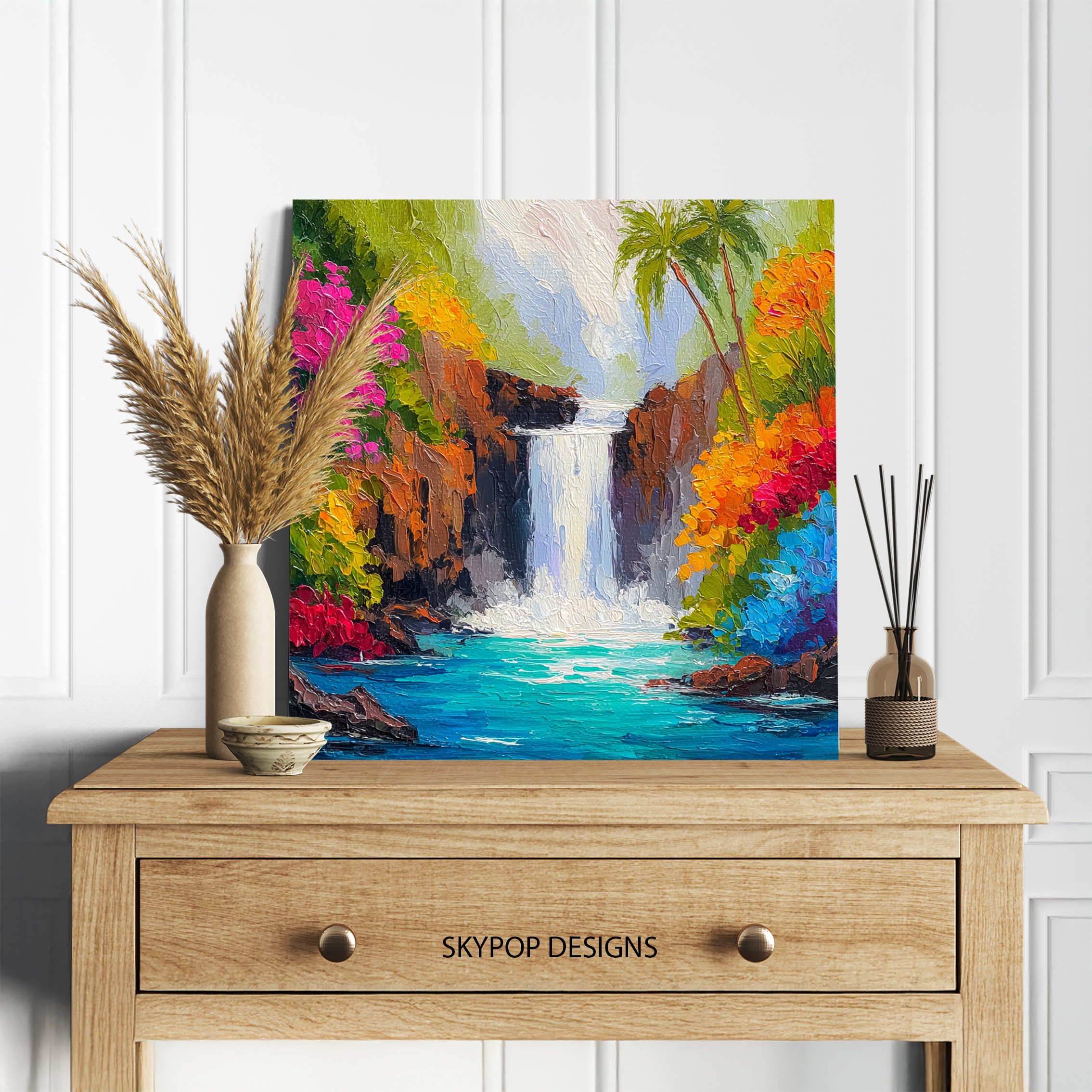 5.jpg Tropical Waterfall Paradise Art
