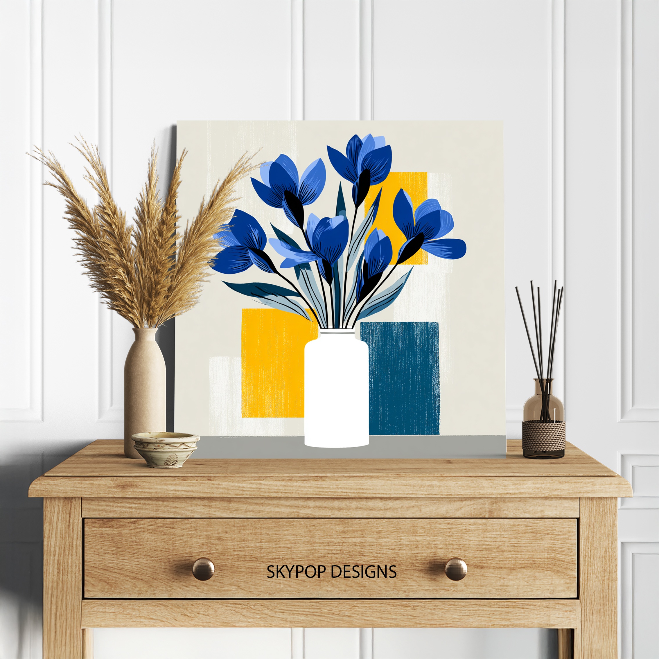 5.jpg Blue Bloom Geometry Art