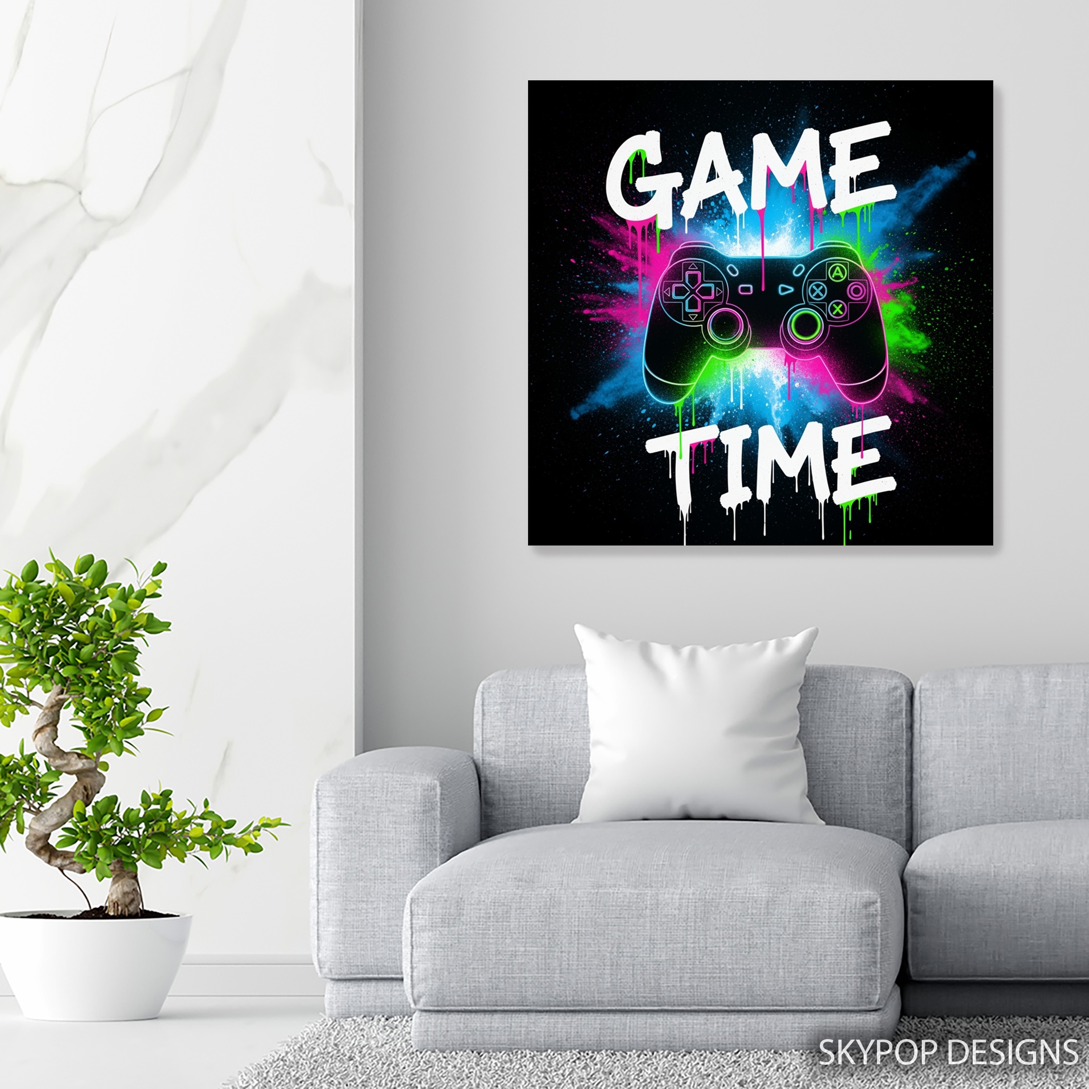 5.jpg Neon Gaming Controller Art
