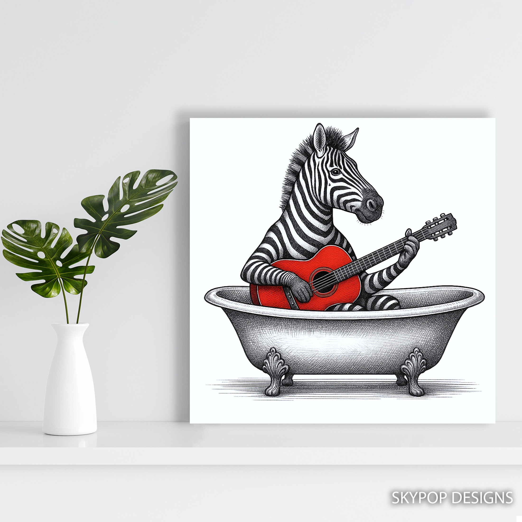5.jpg Zebra Guitar Art