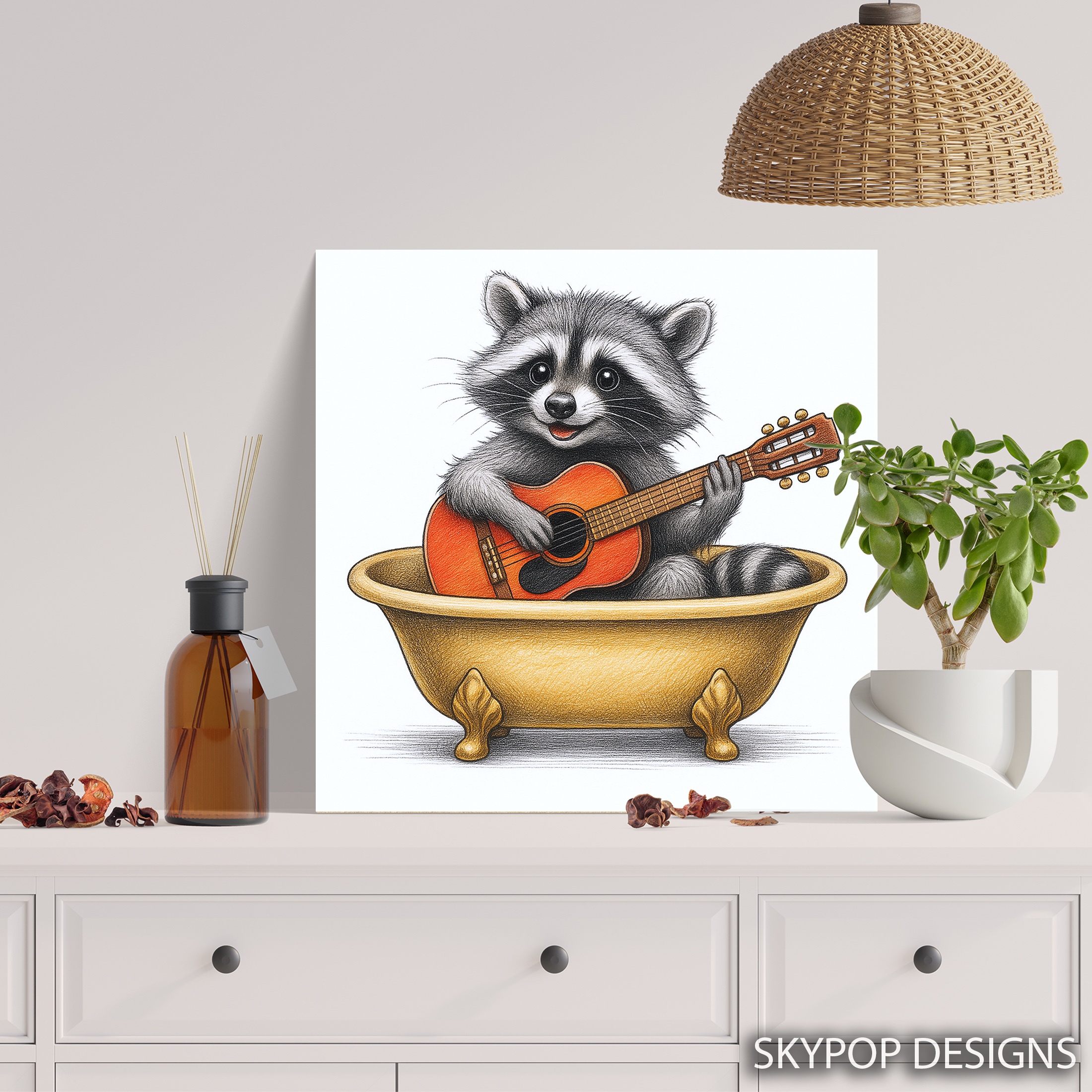 5.jpg Raccoon Guitar Art