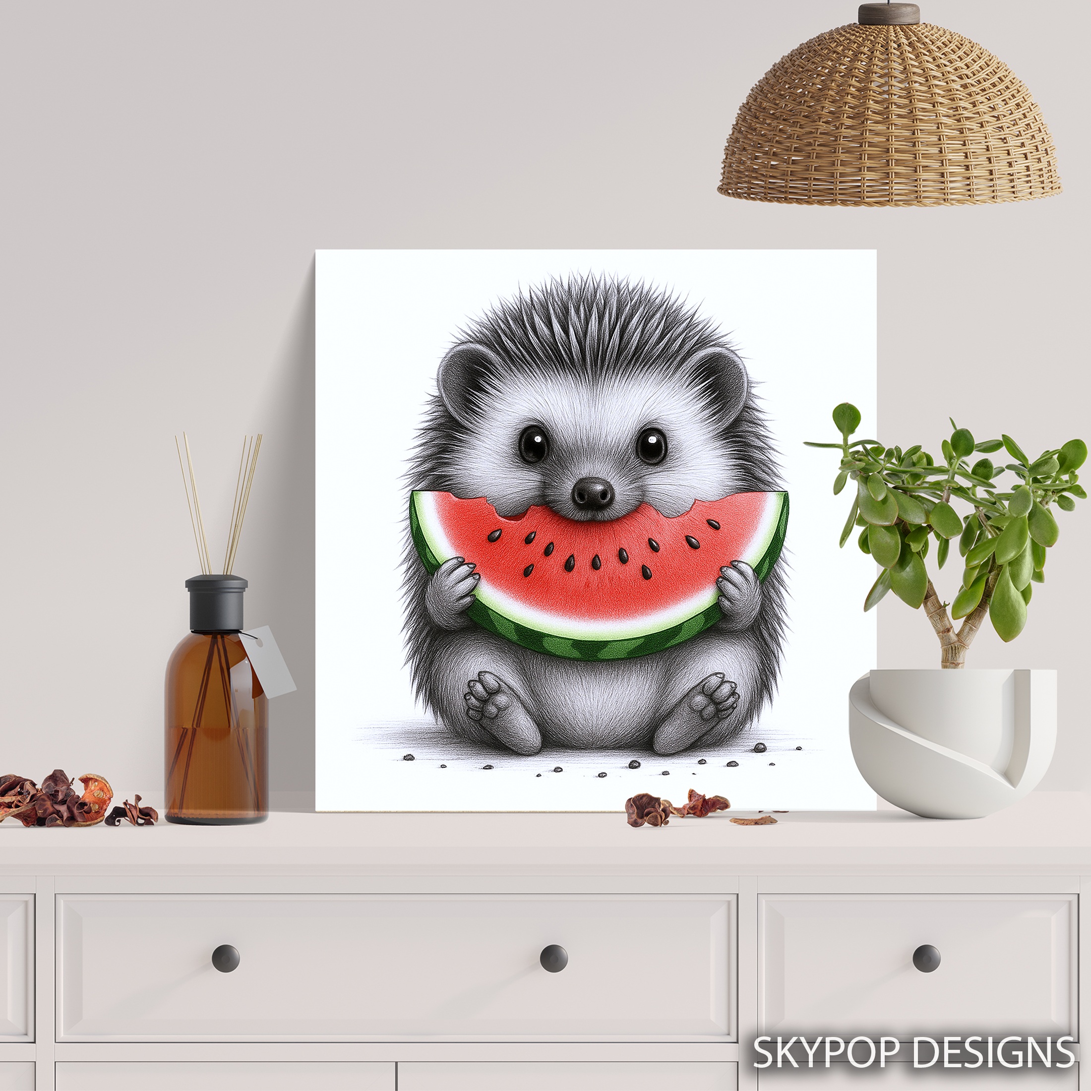 5.jpg Hedgehog Watermelon Art
