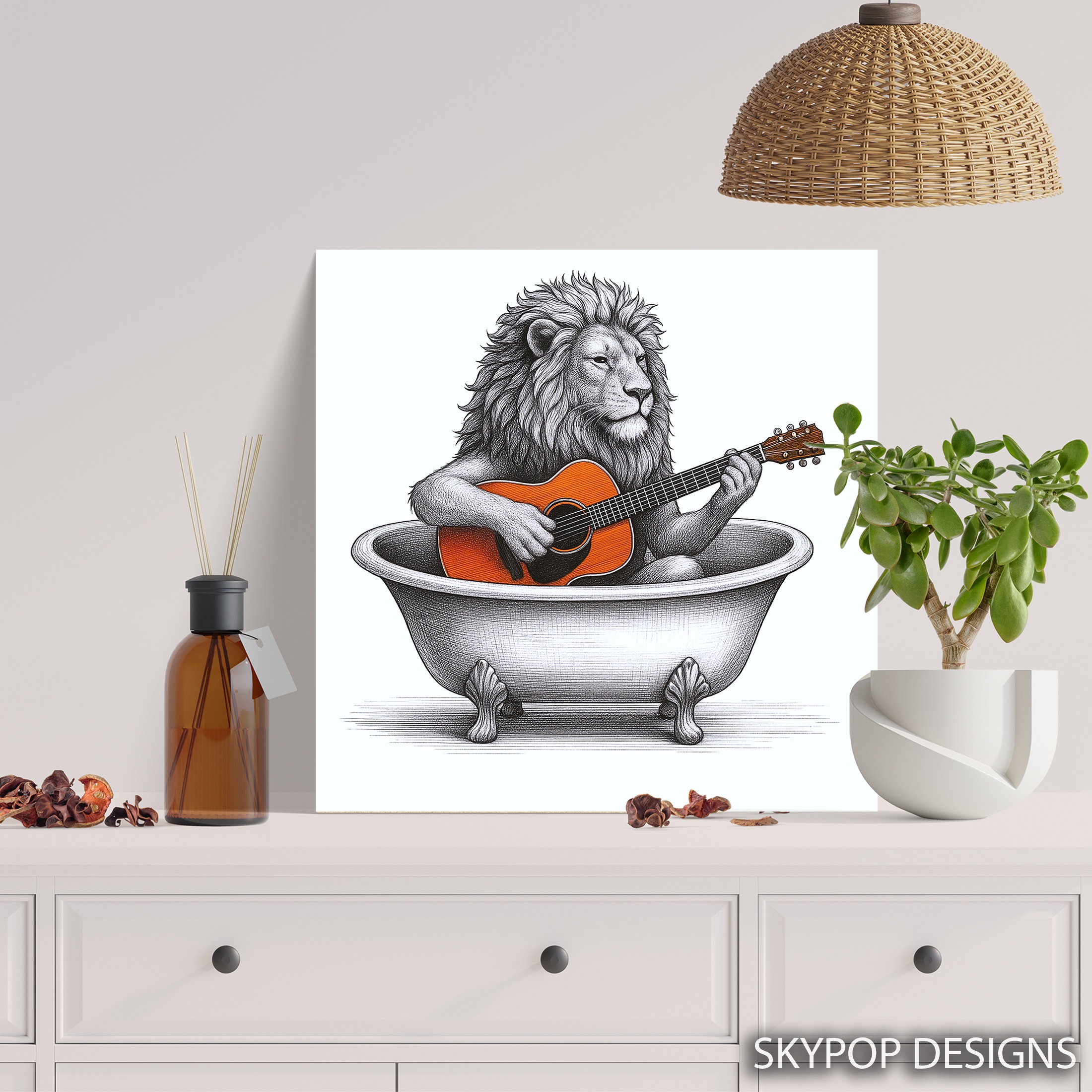 5.jpg Lion Guitar Art