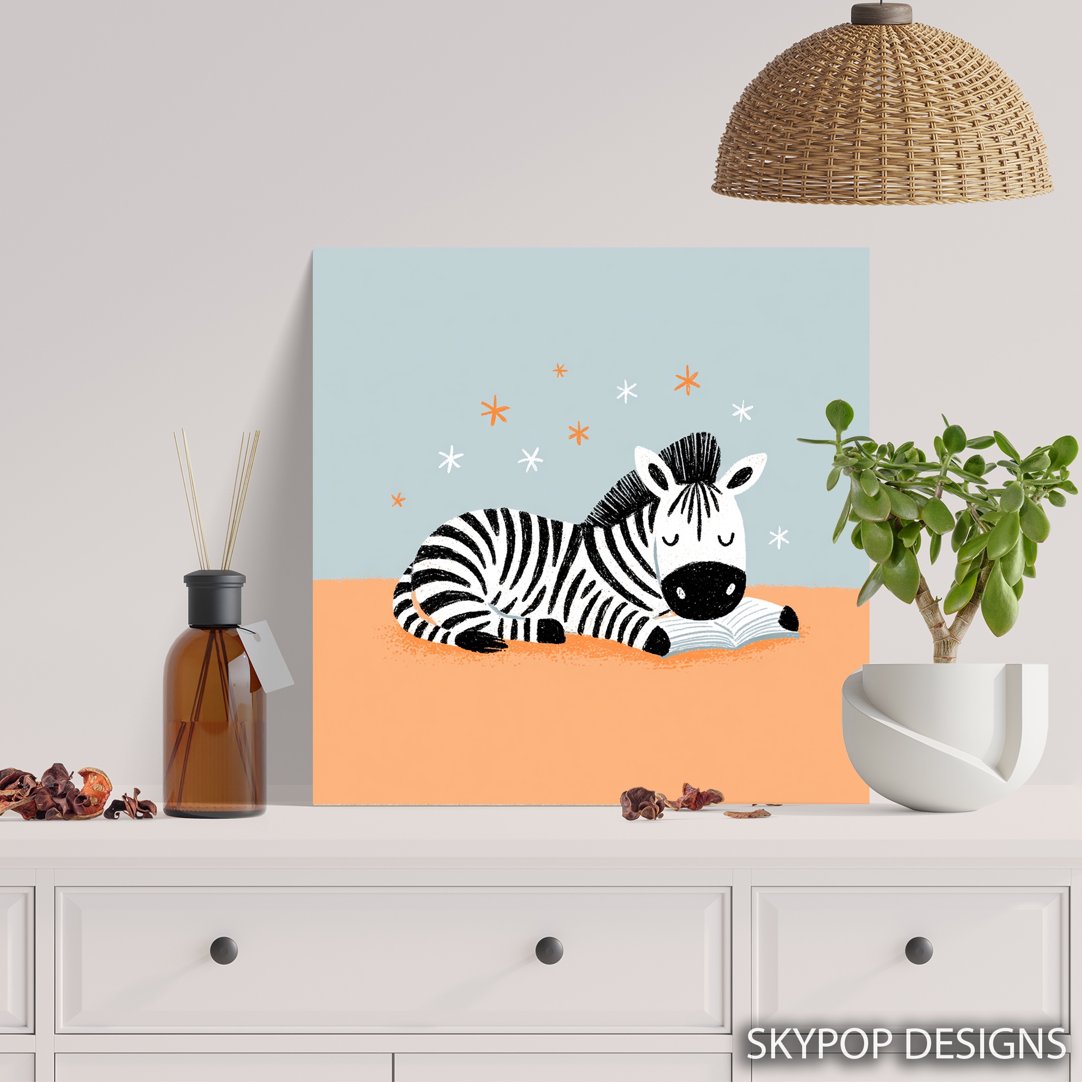 5.jpg Zebra Reading Art