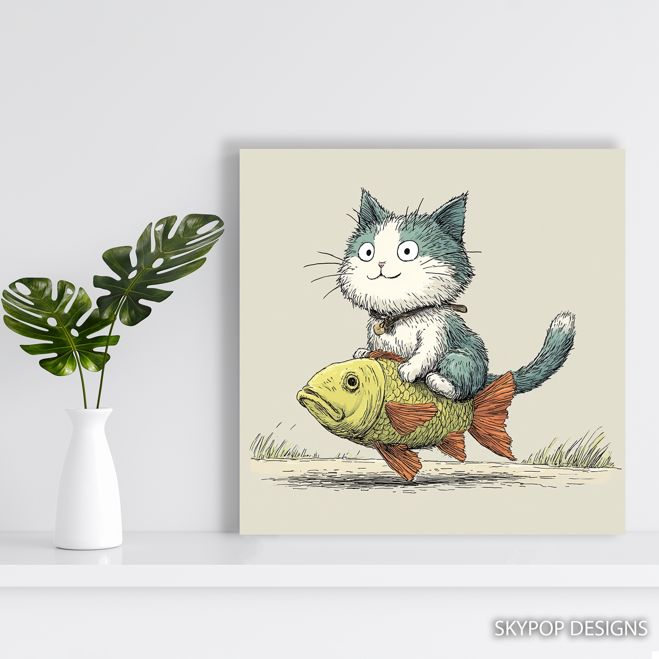 5.jpg Cat Fish Ride Art