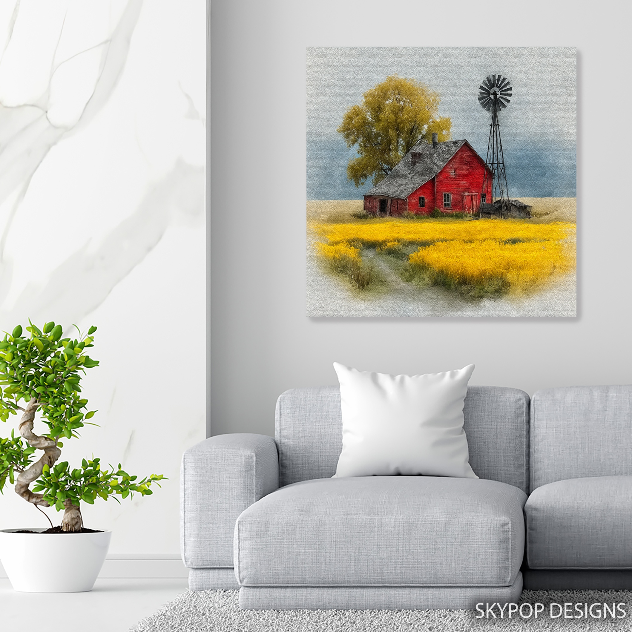 5.jpg Classic Red Barn Windmill Art