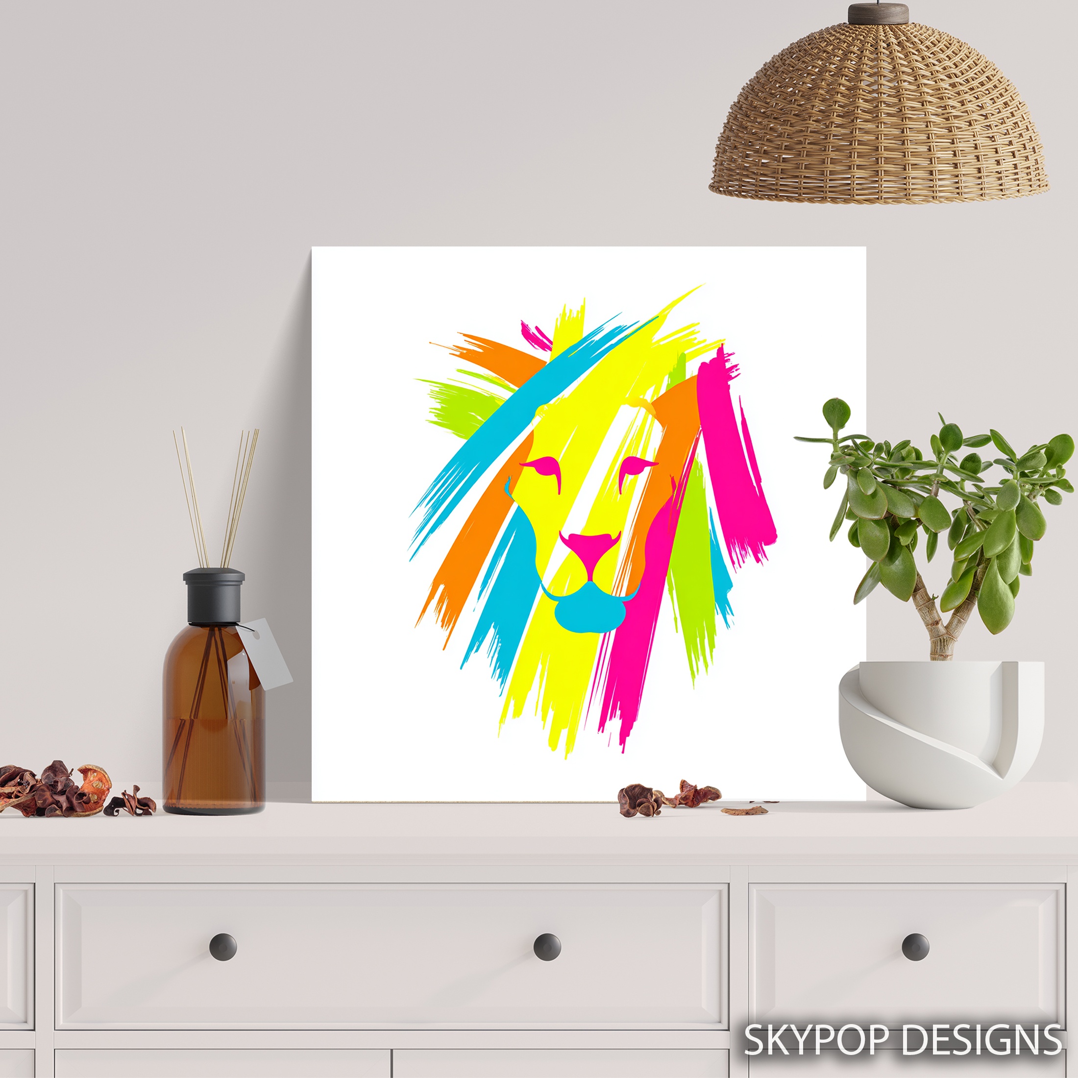 5.jpg Colorful Lion Art