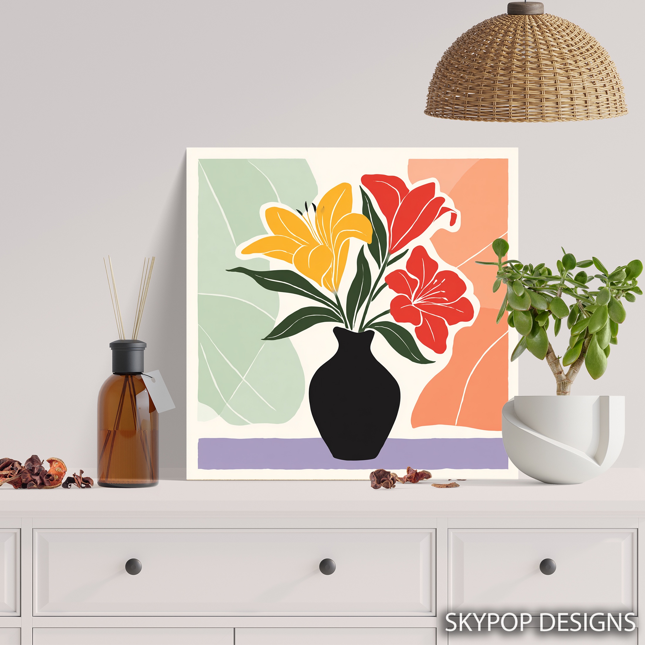 5.jpg Vibrant Lily Vase Art