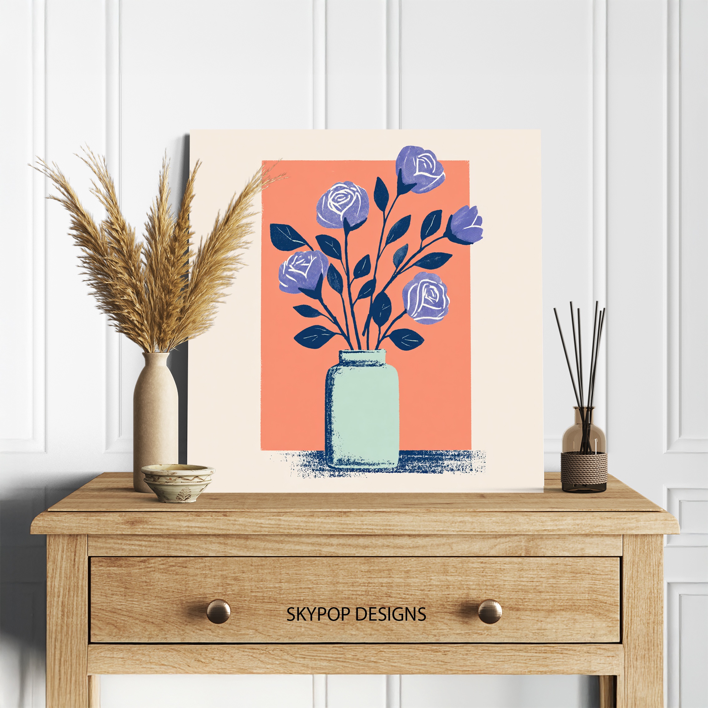 5.jpg Retro Rose Vase Art