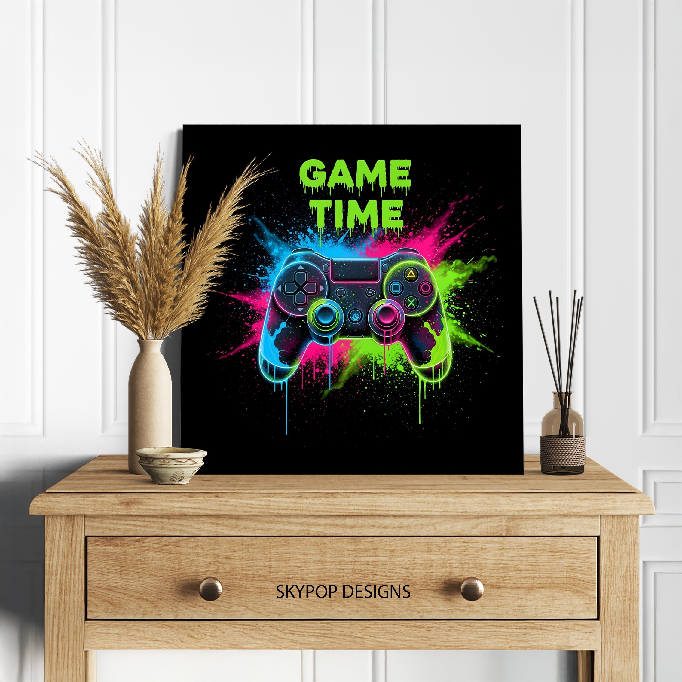 5.jpg Neon Gamer Controller Art