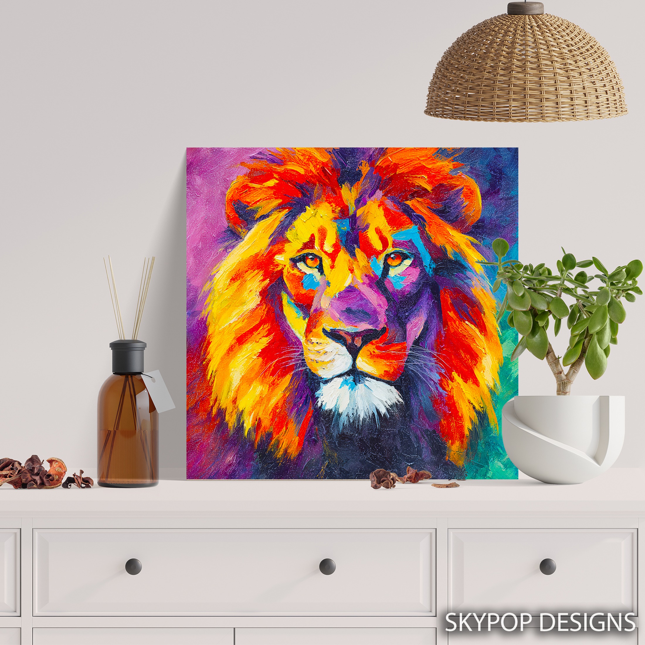 5.jpg Colorful Lion Art