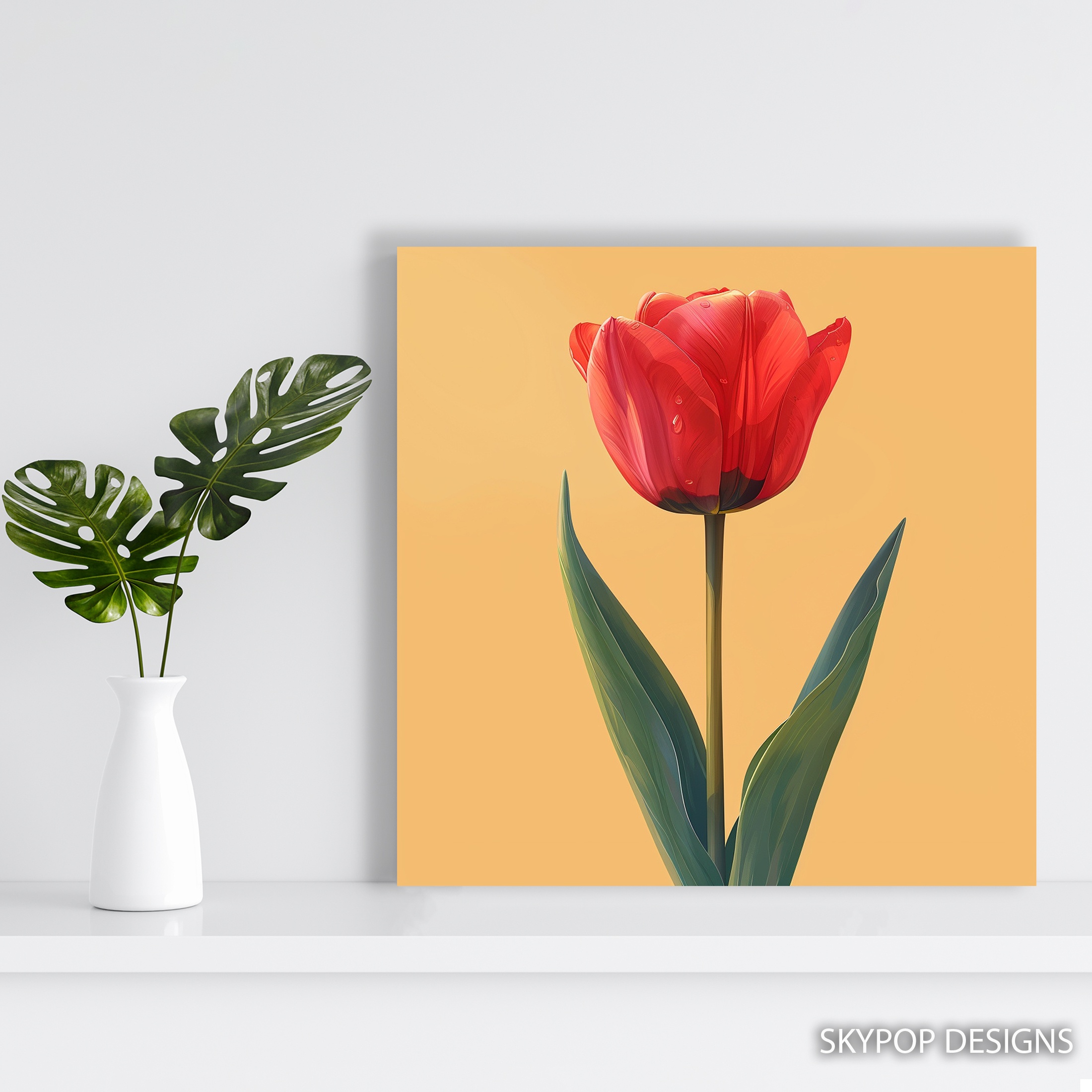 5.jpg Red Tulip Bloom Art