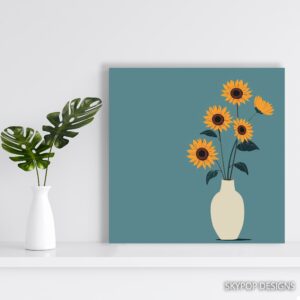 Sunflower Vase Art