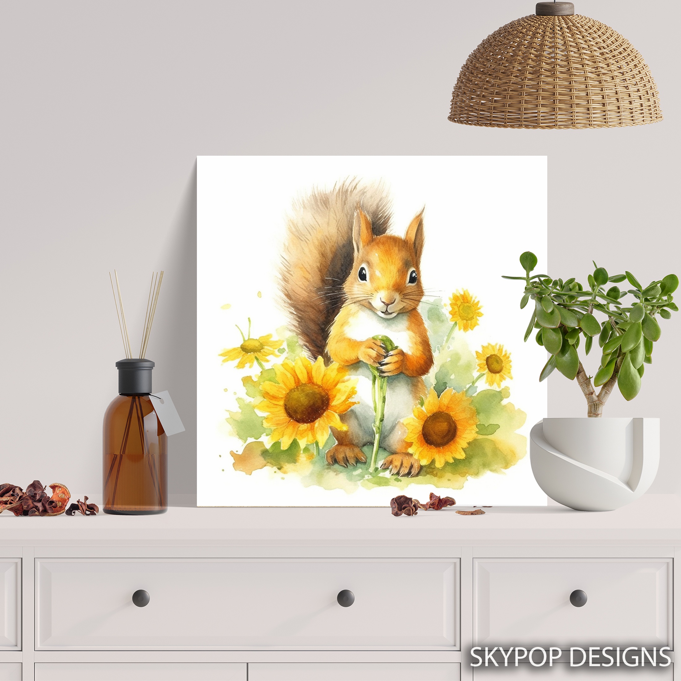 5.jpg Squirrel Sunflower Art
