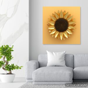 Golden Sunflower Art