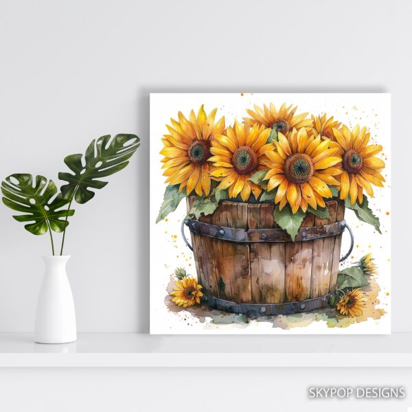 Sunflower Bucket Art