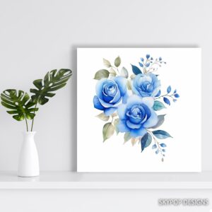 Blue Rose Bouquet Art