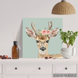 Deer with Roses Art