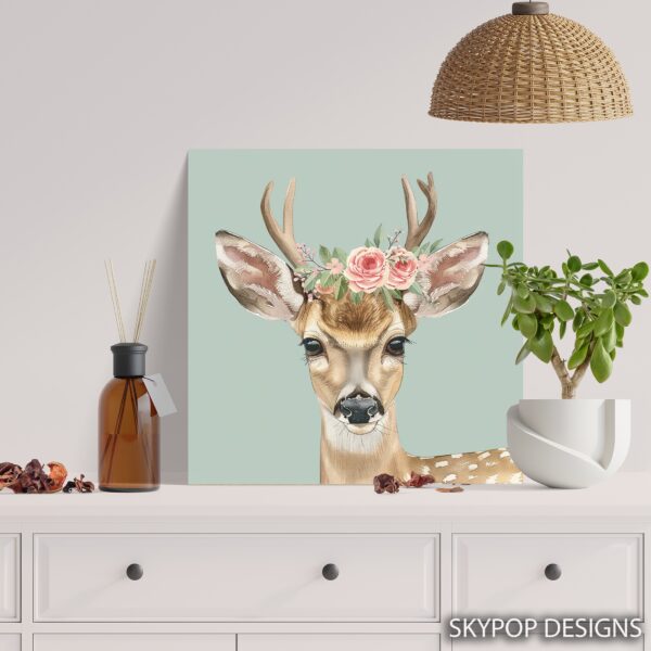 Deer with Roses Art