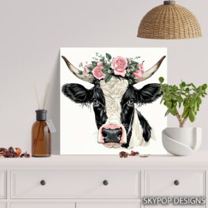 Highland Cow Rose Art