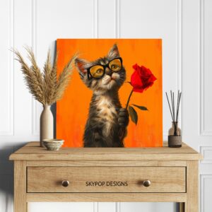 Groovy Cat Rose Art