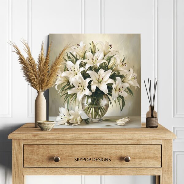 White Lily Bouquet Art