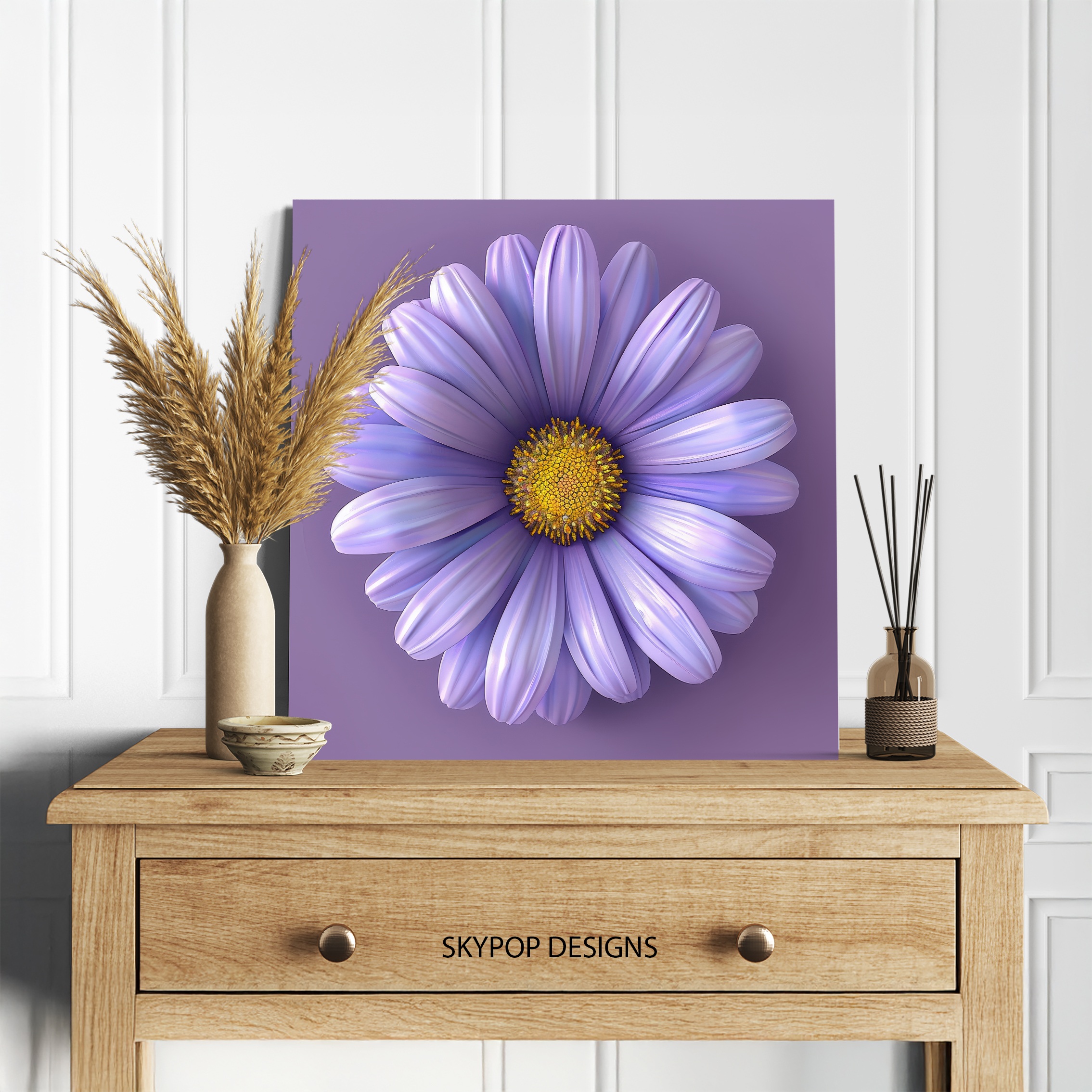 5.jpg Lavender Daisy Bloom Art
