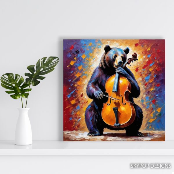 Bear Playing Cello Art