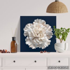 White Carnation Flower Art