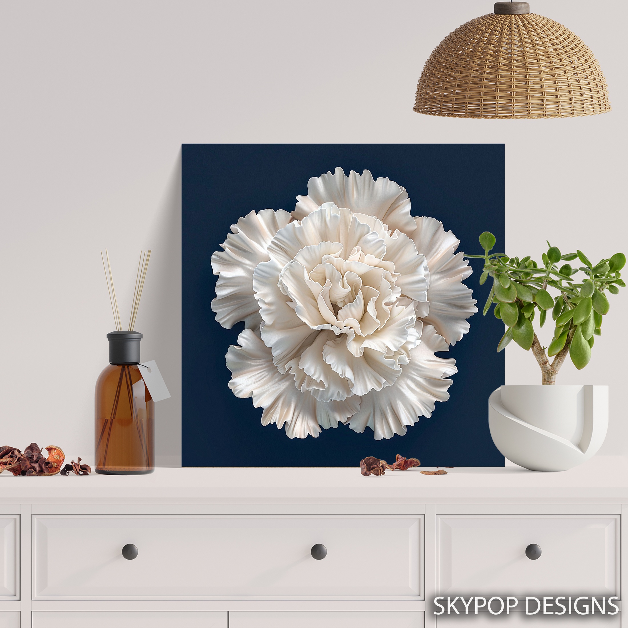 5.jpg White Carnation Flower Art