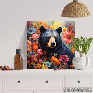 Bear Amongst Flowers Art