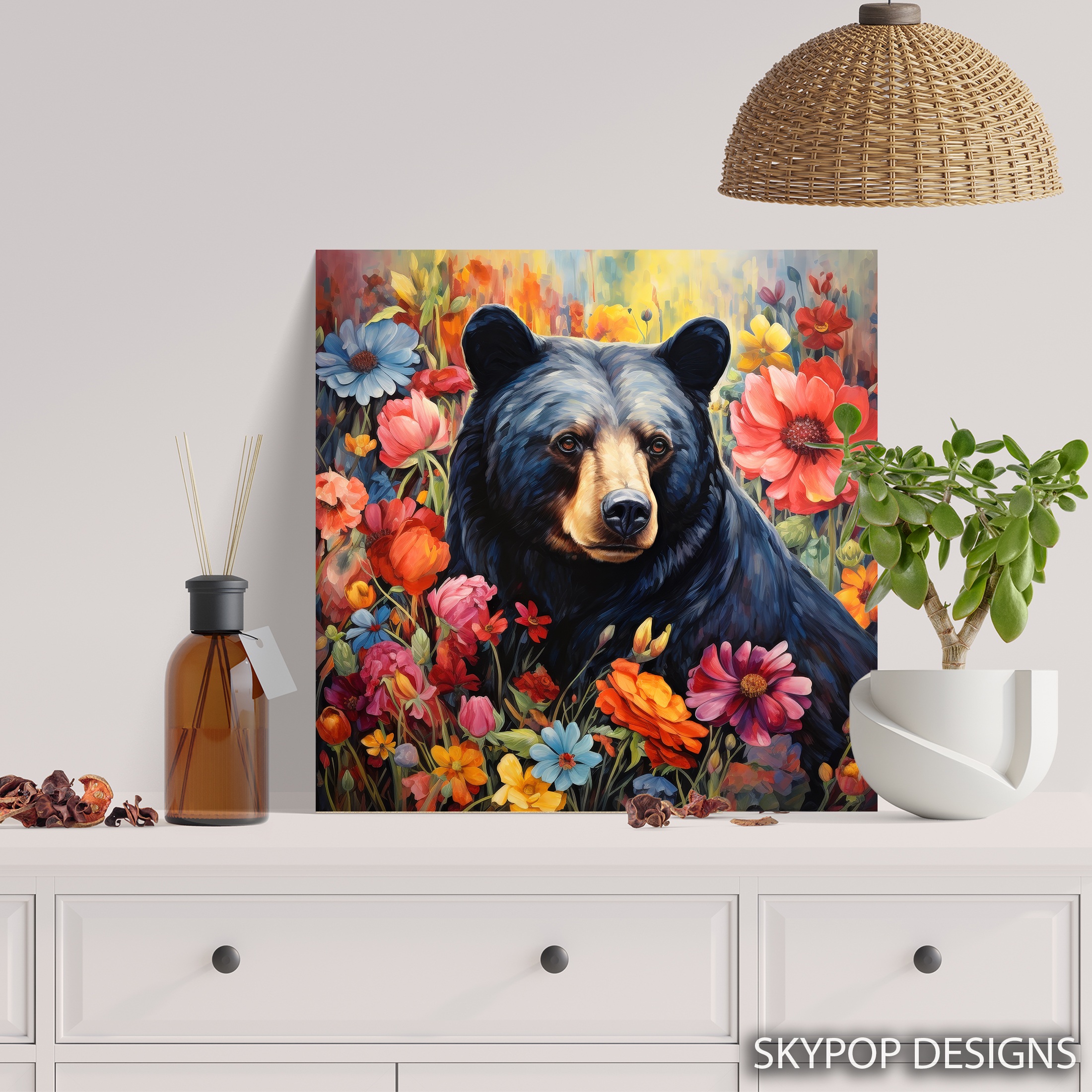 5.jpg Bear Amongst Flowers Art