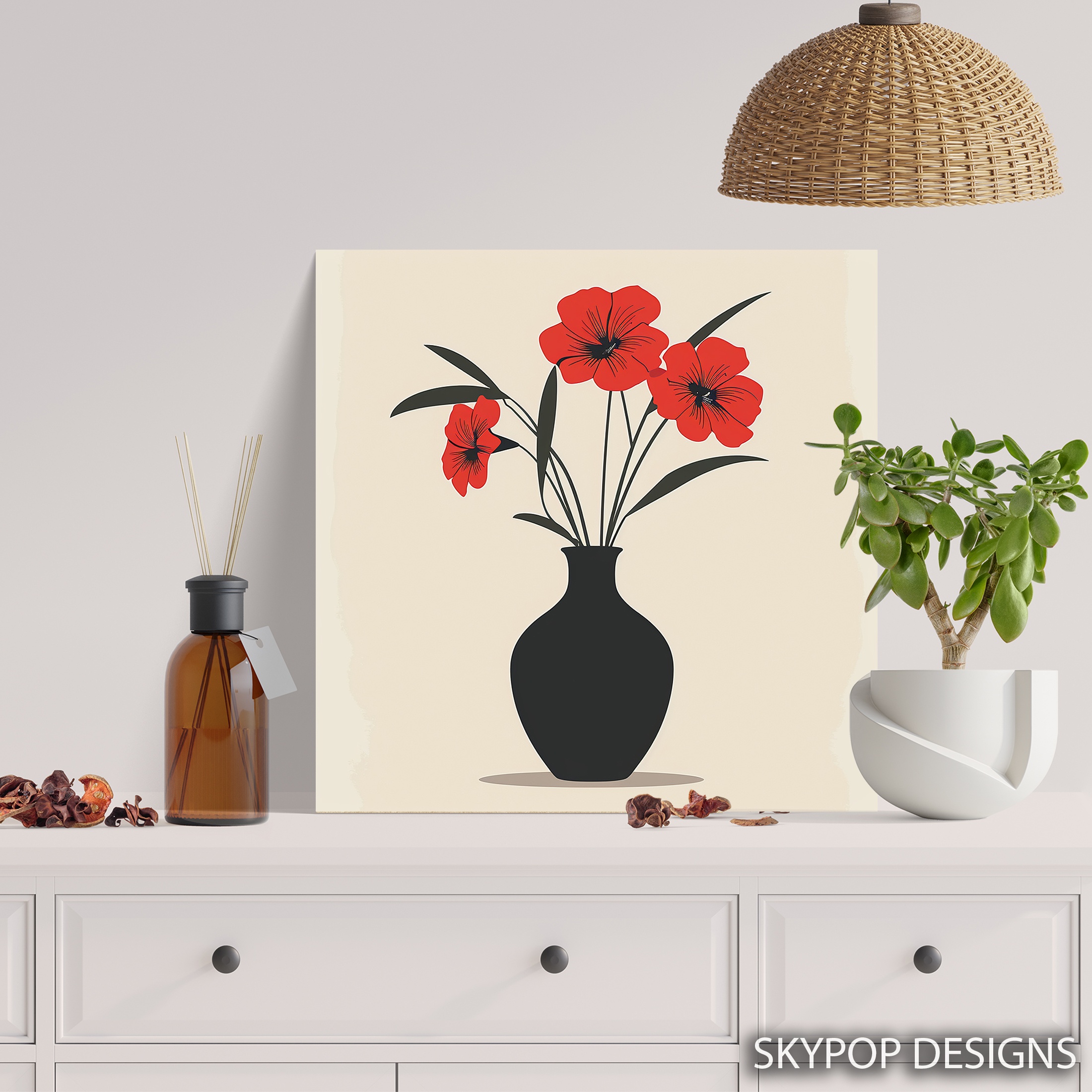 5.jpg Red Petunia Vase Art