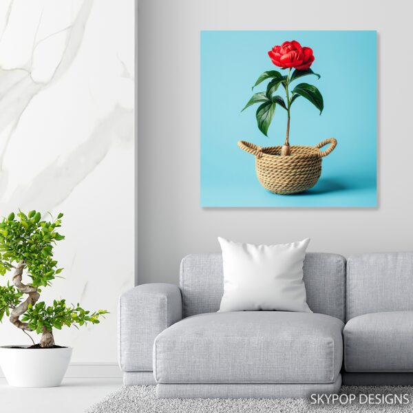 Red Peony Basket Art