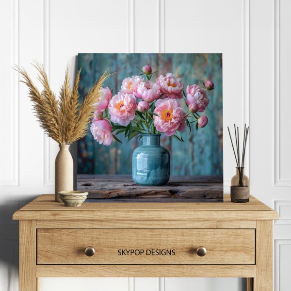 Pink Peonies Vase Art