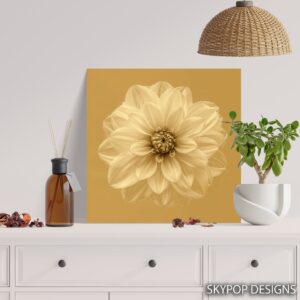 Golden Dahlia Bloom Art