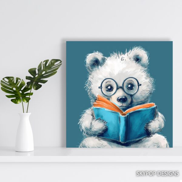 Bear Reading Book Art