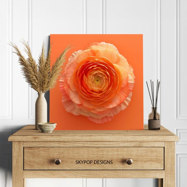 Orange Ranunculus Bloom Art