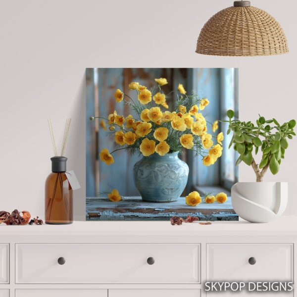 Yellow Poppy Flower Art