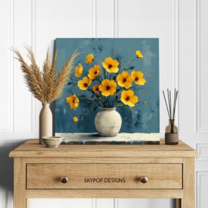 Yellow Cosmos Flower Art