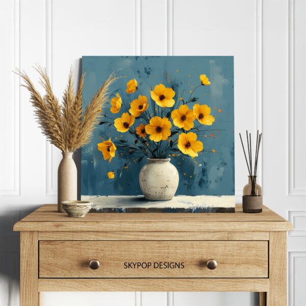 Yellow Cosmos Flower Art