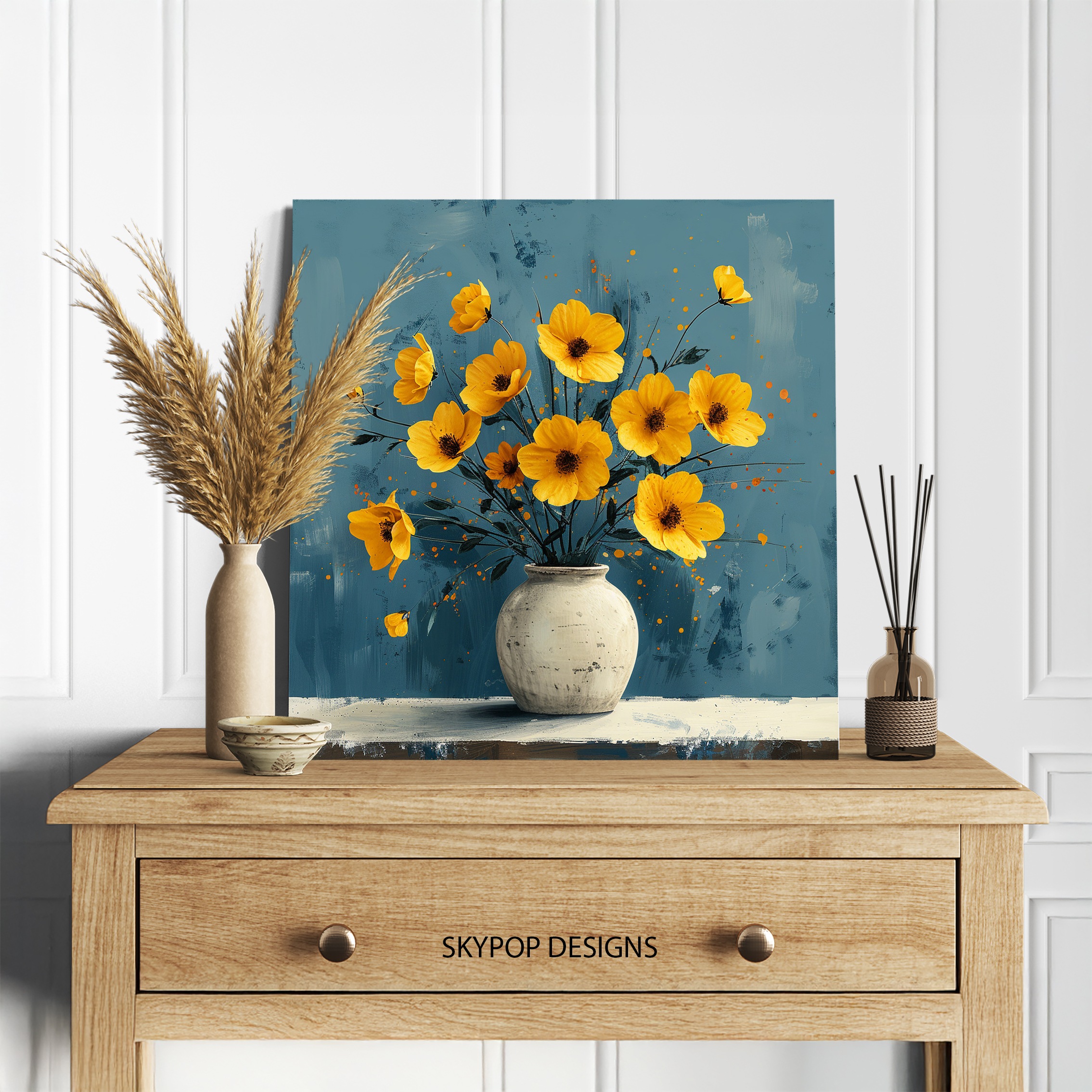 5.jpg Yellow Cosmos Flower Art