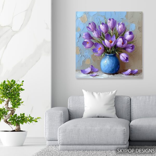 Purple Crocus Vase Art